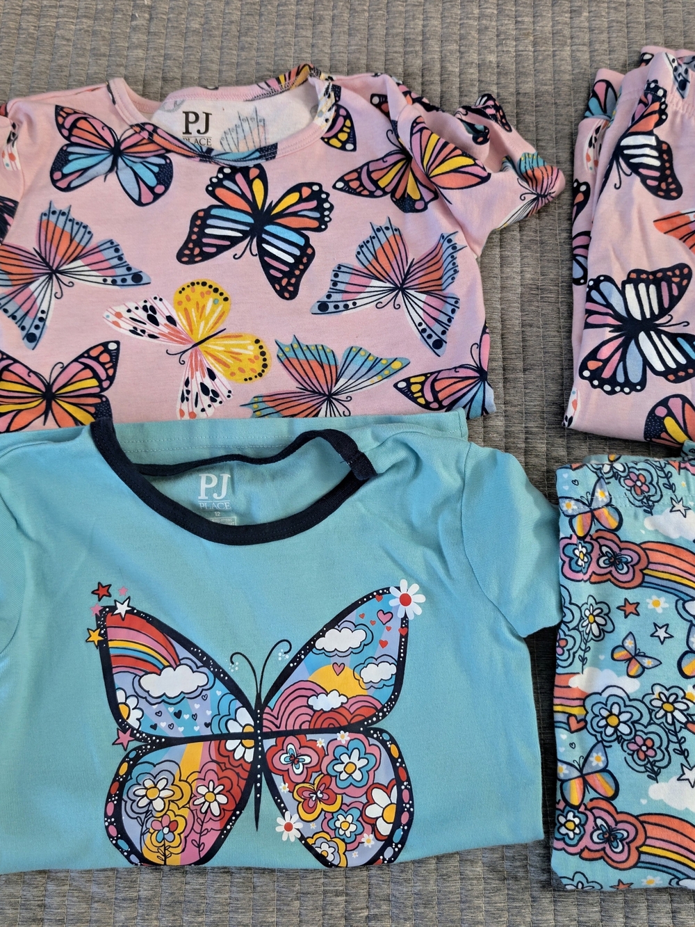Girls Pink & Blue Butterfly PJ set
